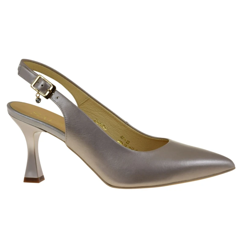 Eleganckie czółenka damskie slingback SALA 20905 złoto-miedziane skórzane na słupku (1).jpg