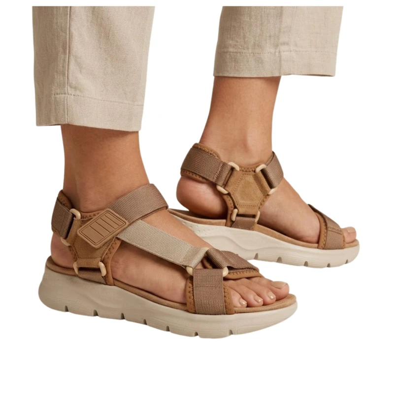 Beżowe sandały damskie na platformie ARTIKER 58C1231 zamsz na rzepy (1).jpg