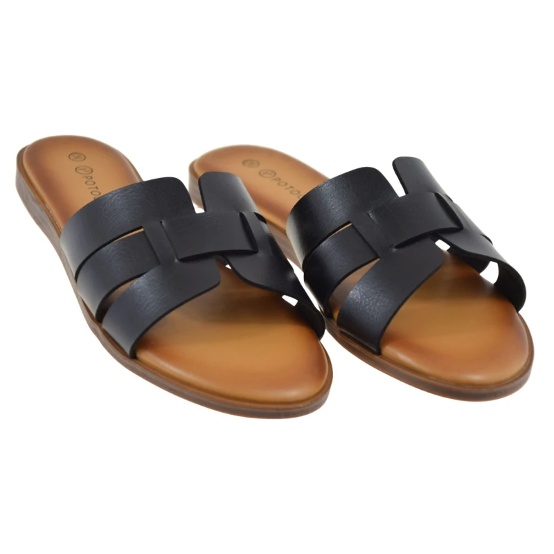 czarne klapki damskie POTOCKI 26-30303BK wygodne wsuwane na lato (2).jpg