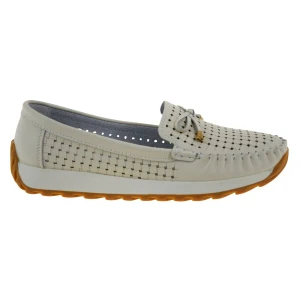 Mokasyny damskie beżowe skórzane lordsy ażurowe ARTIKER 56C1852