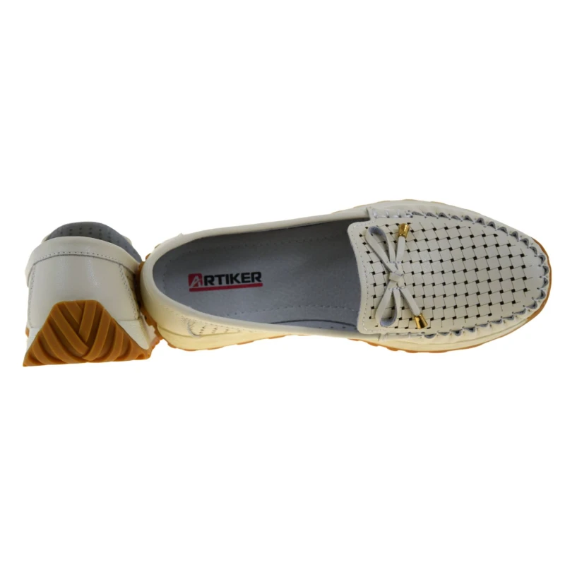 beżowe mokasyny damskie ARTIKER 56C1852 skórzane ażurowe lordsy z kokardką (4).jpg