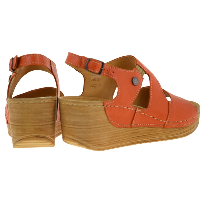 Pomarańczowe sandały damskie skórzane na koturnie AMULET 539 z odkrytymi palcami (3).jpg