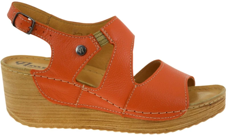 Sandały damskie AMULET 539 ze skóry naturalnej, wygodny koturn i regulowana sprzączka (1).jpg