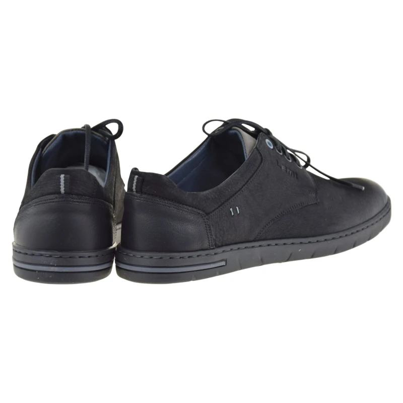 Czarne półbuty męskie skórzane nubukowe LEMI 940 casual sznurowane (3).jpg