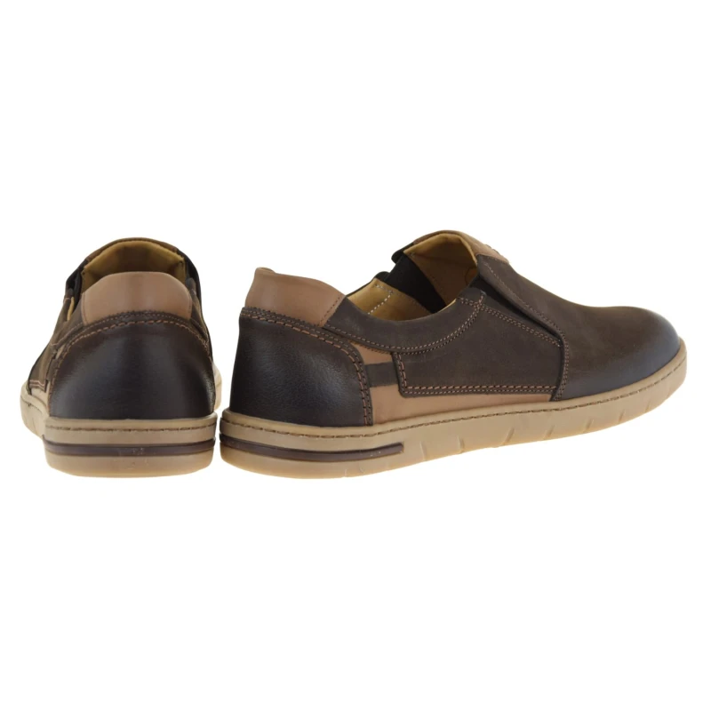 Brązowe mokasyny męskie LEMI 942 ze skóry nubukowej z elastycznymi gumami w podbiciu (3).jpg