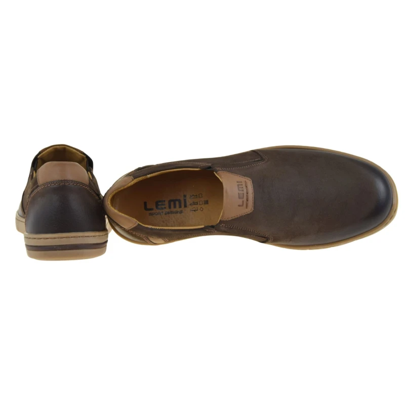 Brązowe mokasyny męskie LEMI 942 ze skóry nubukowej z elastycznymi gumami w podbiciu (4).jpg