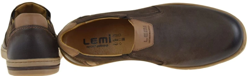 Mokasyny męskie skórzane brązowe LEMI 942 wsuwane półbuty z naturalnego nubuku (4).jpg