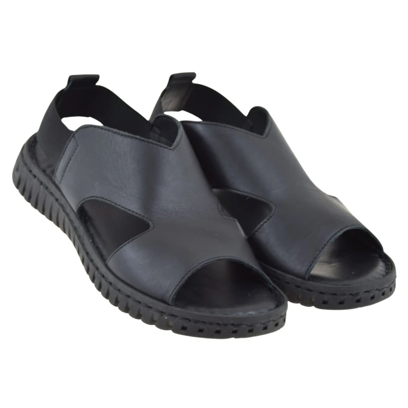 Sandały damskie skórzane czarne Manitu 910326-01 na lekkiej platformie (2).jpg