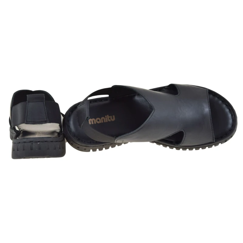 Sandały damskie skórzane czarne Manitu 910326-01 na lekkiej platformie (4).jpg