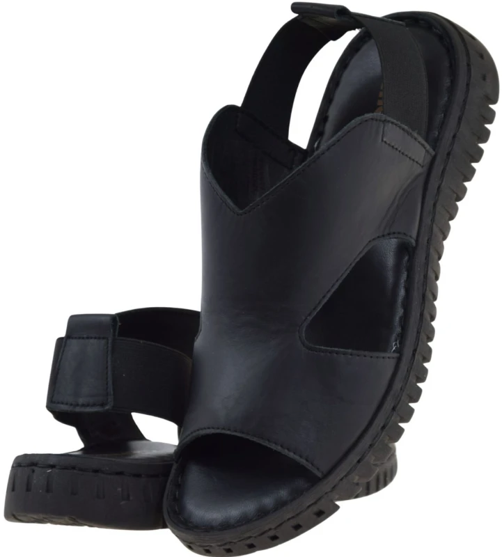 Wygodne czarne sandały damskie Manitu 910326-01 ze skóry naturalnej na lato (5).jpg