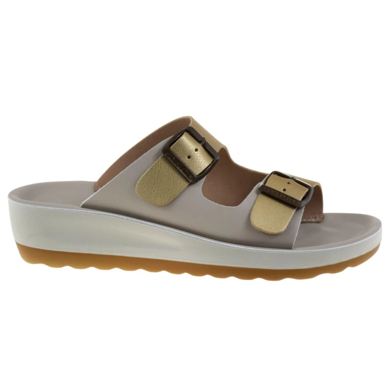 Klapki damskie FLY FLOT 42 G64 ZZ beżowo-złote na koturnie 3 cm (1).jpg