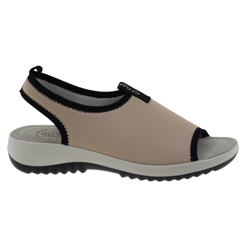 Beżowe sandały damskie FLY FLOT 57 H87 LA z elastycznej lycry na haluksy i wrażliwe stopy (1).jpg