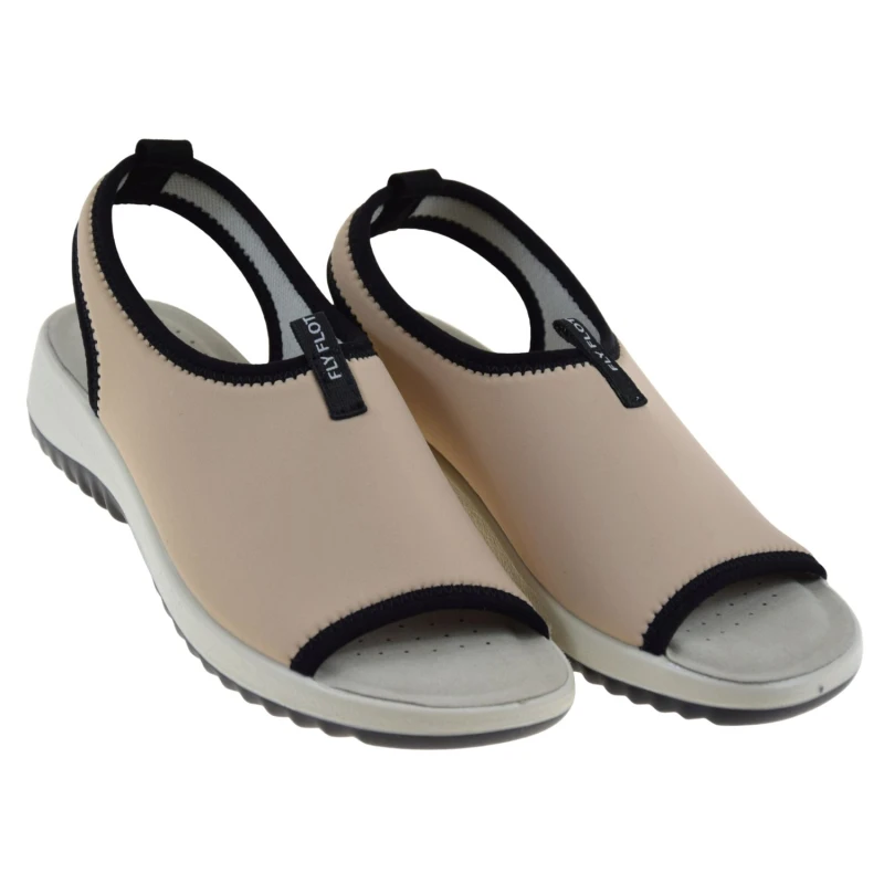 Beżowe sandały damskie FLY FLOT 57 H87 LA z elastycznej lycry na haluksy i wrażliwe stopy (2).jpg