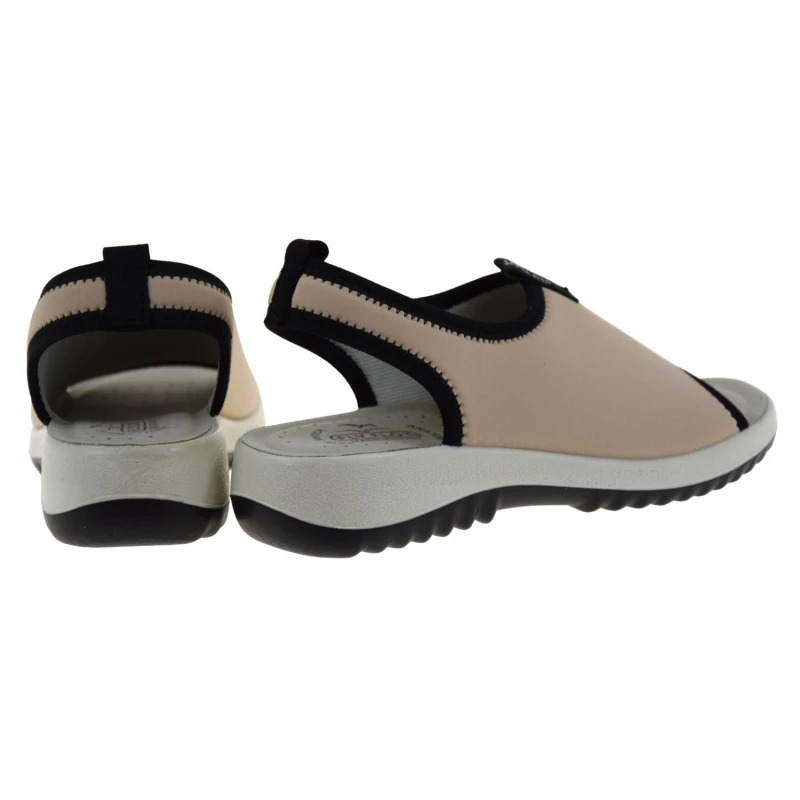 Beżowe sandały damskie FLY FLOT 57 H87 LA z elastycznej lycry na haluksy i wrażliwe stopy (3).jpg