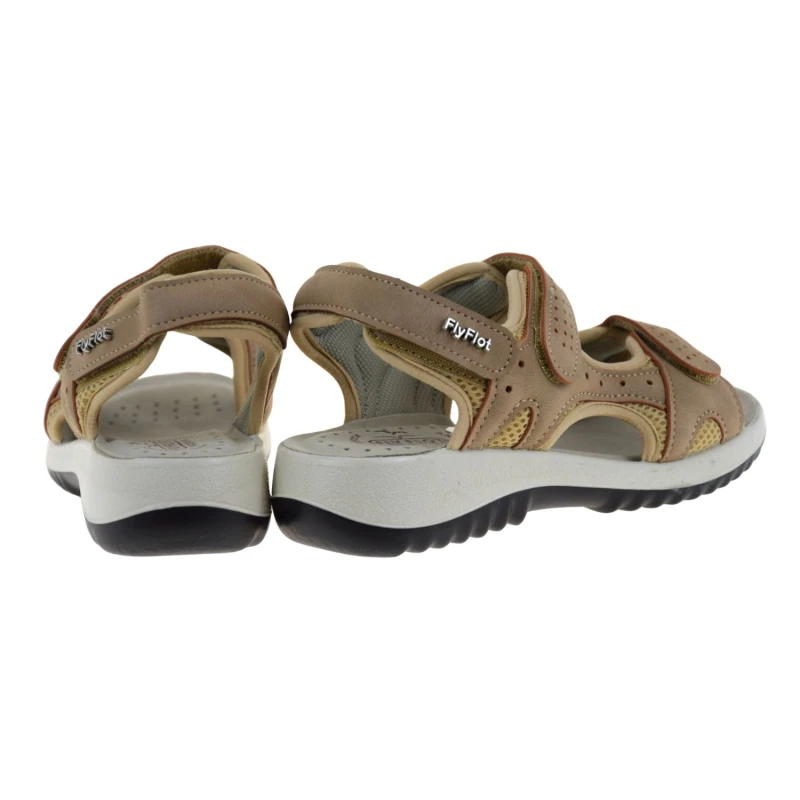 Beżowe sandały damskie FLY FLOT 57 F37 KA na rzepy skóra ekologiczna lekkie wygodne na lato (3).jpg