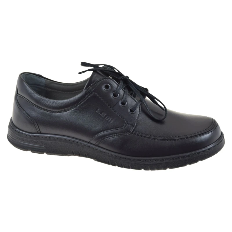 Czarne półbuty męskie skórzane LEMI 255, eleganckie buty męskie na co dzień i do pracy.jpg