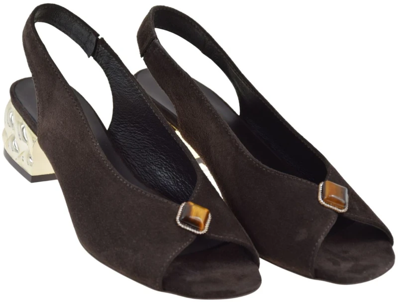 Eleganckie sandały damskie skórzane CHeBello 5055 brązowe zamszowe na niskim obcasie 4 cm (2).jpg