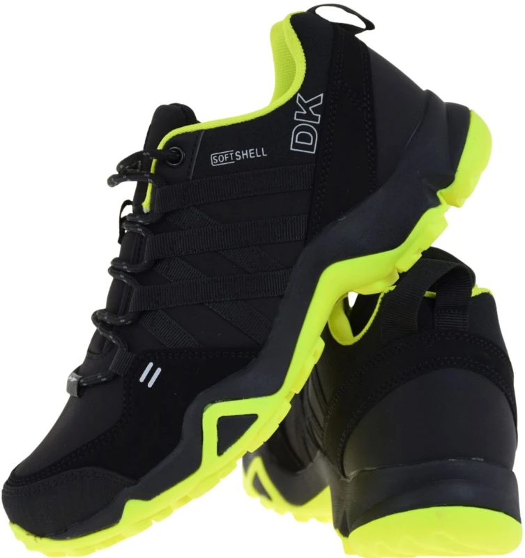 Sneakersy damskie trekkingowe DK VB17282 czarne z SoftShell – lekka podeszwa antypoślizgowa, żółte wnętrze (6).jpg