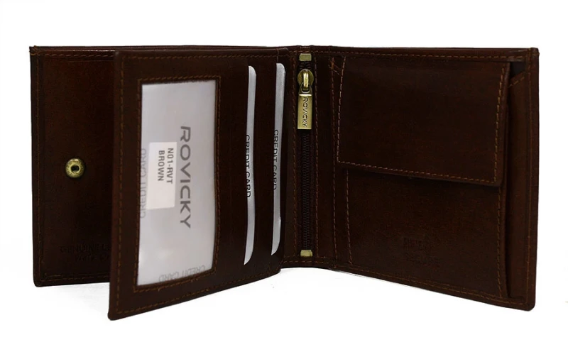 Portfel męski skórzany Rovicky N01-RVT-3173 D.BROWN brązowy z RFID i pudełkiem prezentowym (7).webp