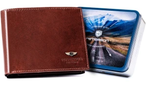 Portfel męski skórzany RFID brązowy | Peterson PTN 22301-VT