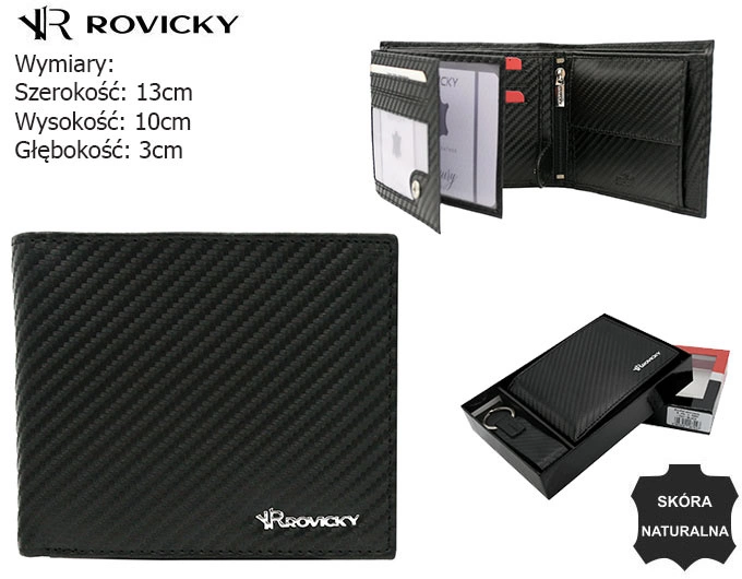 Portfel męski skórzany RFID ROVICKY R-PK5-N992-7027 BLAC z brelokiem w pudełku prezentowym (10).webp