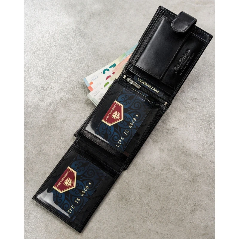 Portfel męski skórzany Peterson PTN N992L-NGV-9509 Black czarny duży na zatrzask (5).webp