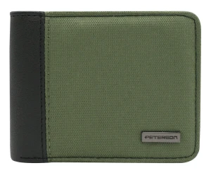 Portfel męski RFID skóra PU zielono-czarny Peterson PTN EH-06Z