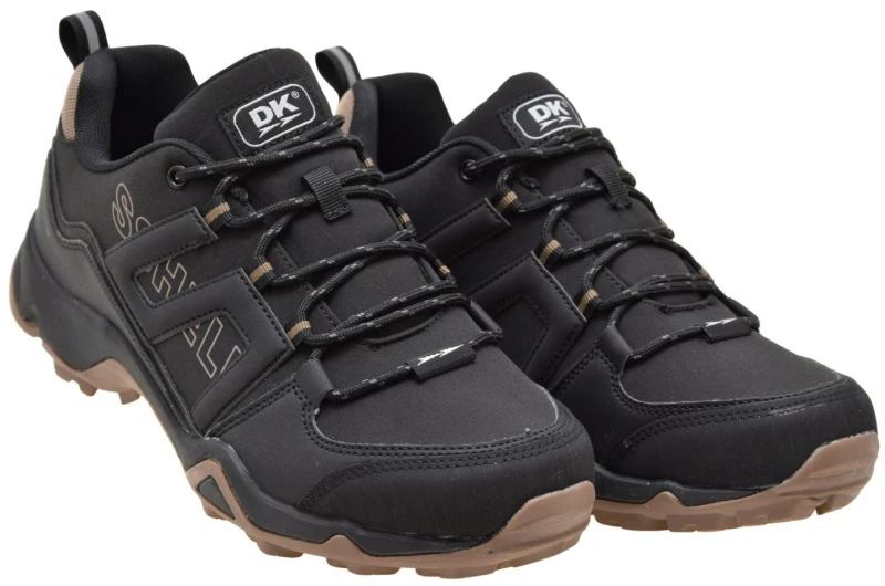 Męskie buty sportowe trekkingowe DK VB17331 czarne softshell z brązową podeszwą i agresywnym bieżnikiem (2).jpg