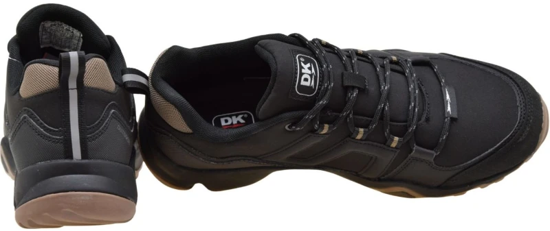 Męskie buty sportowe trekkingowe DK VB17331 czarne softshell z brązową podeszwą i agresywnym bieżnikiem (4).jpg