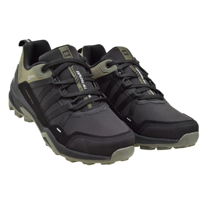 Buty sportowe męskie DK VB17920 trekkingowe softshell czarne khaki z agresywnym bieżnikiem (2).jpg
