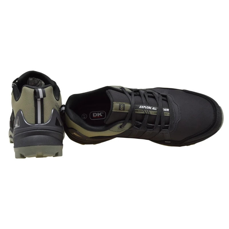 Buty sportowe męskie DK VB17920 trekkingowe softshell czarne khaki z agresywnym bieżnikiem (4).jpg