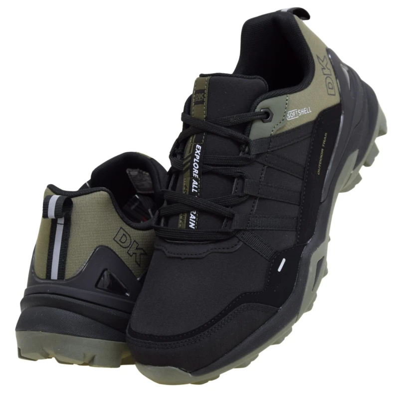 Buty sportowe męskie DK VB17920 trekkingowe softshell czarne khaki z agresywnym bieżnikiem (5).jpg