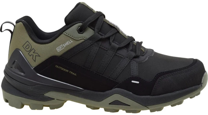 Lekkie buty męskie trekkingowe DK softshell czarno-khaki na spacer, do pracy i na co dzień (1).jpg