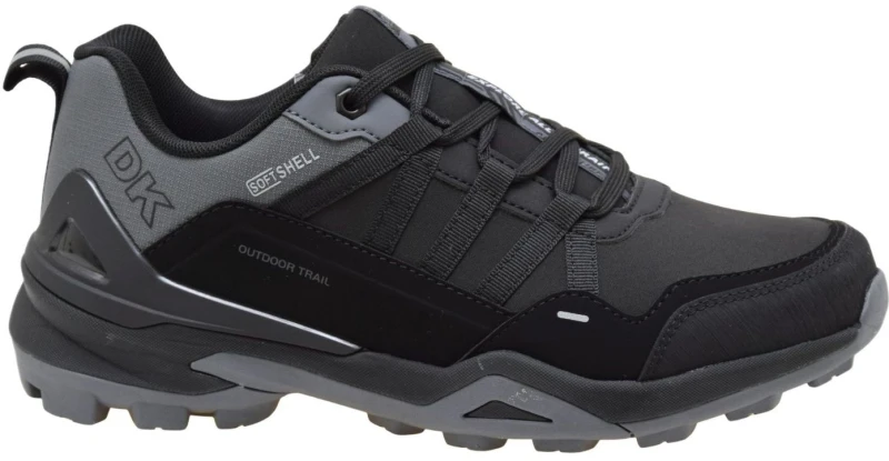 Lekkie buty sportowe męskie DK VB17920 softshell czarne z szarymi dodatkami na co dzień i w teren (1).jpg