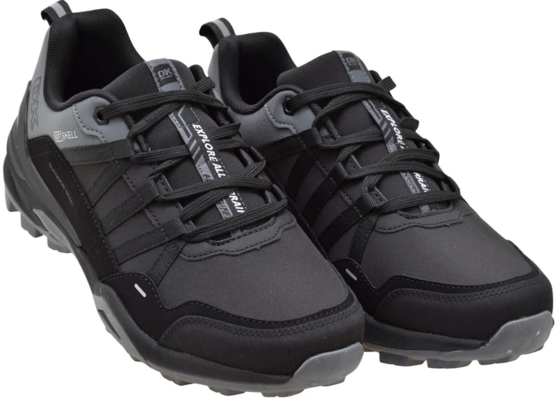 Lekkie buty sportowe męskie DK VB17920 softshell czarne z szarymi dodatkami na co dzień i w teren (2).jpg