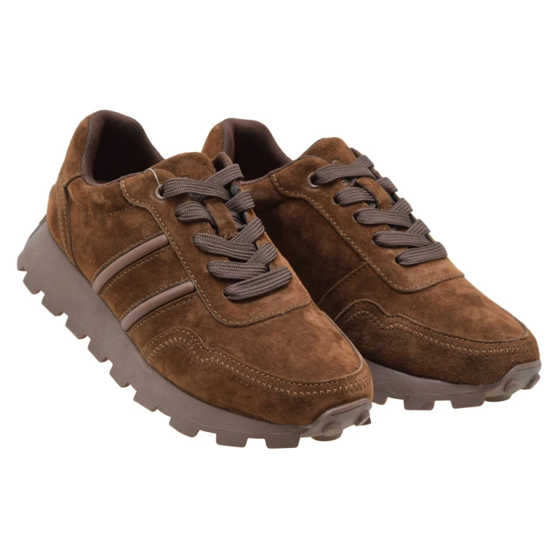 Brązowe sneakersy damskie S.Barski LR62-7101 ze skóry naturalnej zamszowej (3).jpg