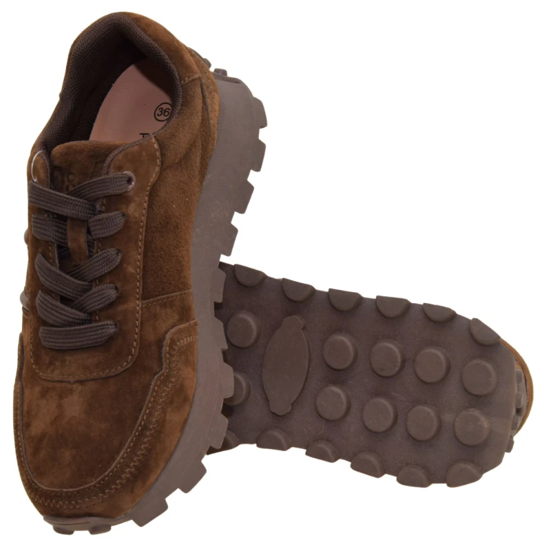 Brązowe sneakersy damskie S.Barski LR62-7101 ze skóry naturalnej zamszowej (7).jpg