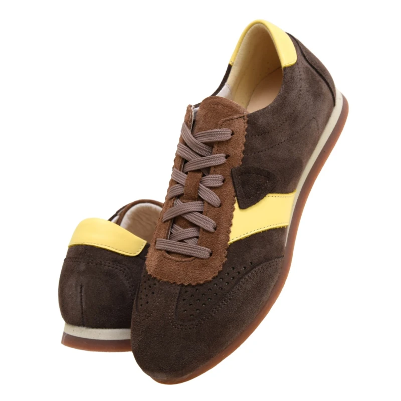 Brązowe sneakersy damskie zamszowe KAMPA N1412 ze skóry naturalnej (5).jpg