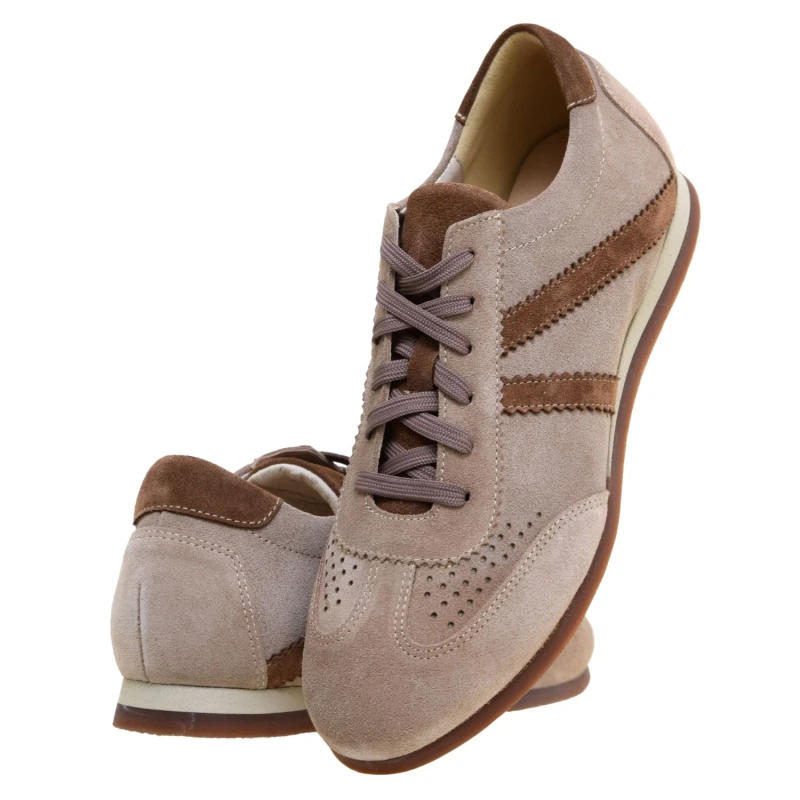 Beżowe półbuty damskie KAMPA N1421 – wygodne sneakersy skórzane na co dzień.jpg