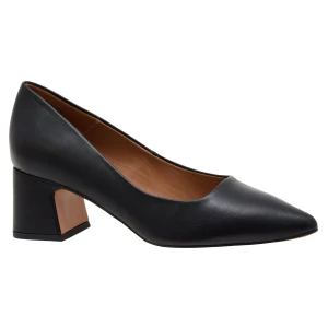 Czółenka damskie skórzane czarne na słupku 5,5 cm - DAMISS DS-1008/2/A