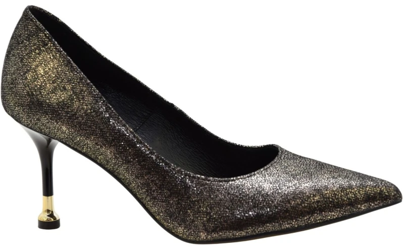 Czółenka damskie skórzane czarno-złote CheBello 5123 eleganckie szpilki 8 cm (1).jpg