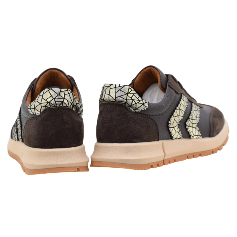 Damskie sneakersy skórzane brązowe S.BARSKI GR62-6015 ze złotymi wstawkami(3).jpg