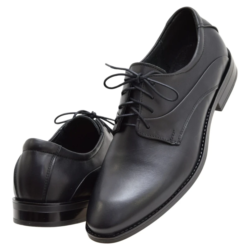Czarne buty męskie do garnituru ze skóry naturalnej LEADER 432-459 (5).jpg
