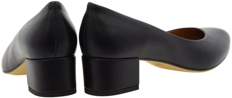 Eleganckie czarne czółenka damskie ze skóry naturalnej na słupku 4 cm CLEOO 2222 (3).jpg
