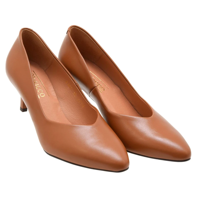 Czółenka damskie skórzane koniakowe CLASICO 2367 na niskiej szpilce 6 cm, eleganckie buty ze skóry naturalnej (2).jpg