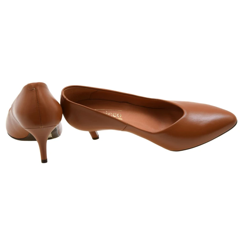Czółenka damskie skórzane koniakowe CLASICO 2367 na niskiej szpilce 6 cm, eleganckie buty ze skóry naturalnej (4).jpg