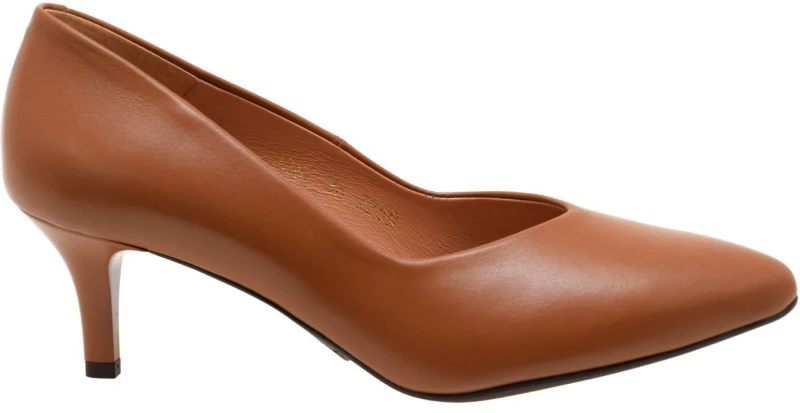 Eleganckie czółenka damskie brązowe na szpilce 6 cm CLASICO 2367, wygodne skórzane buty na wesele i do pracy (1).jpg