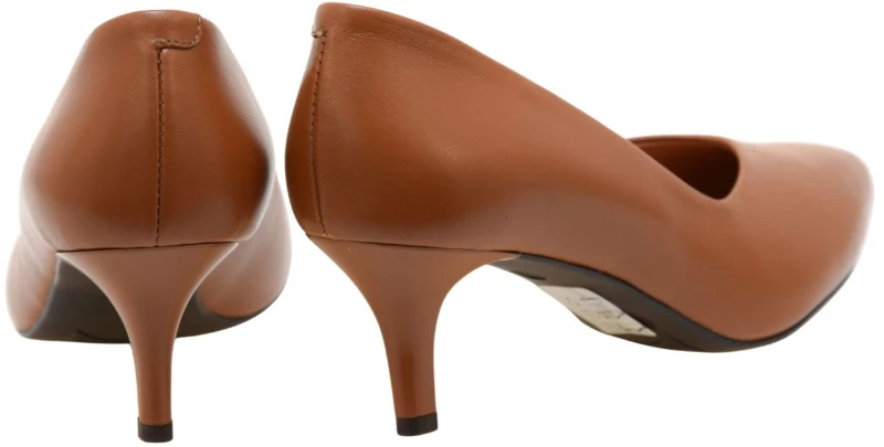 Eleganckie czółenka damskie brązowe na szpilce 6 cm CLASICO 2367, wygodne skórzane buty na wesele i do pracy (3).jpg