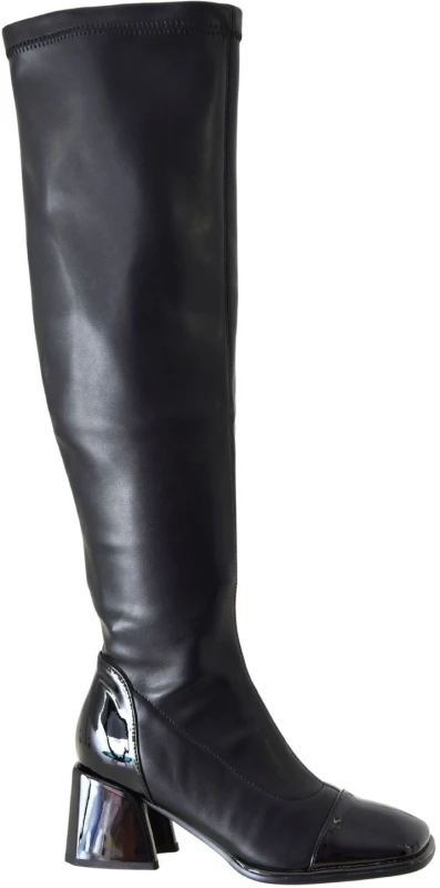 Kozaki damskie skórzane czarne za kolano na słupku 6,5 cm, eleganckie z elastyczną cholewką z lycrą T.SOKOLSKI Z26-355 (1).jpg
