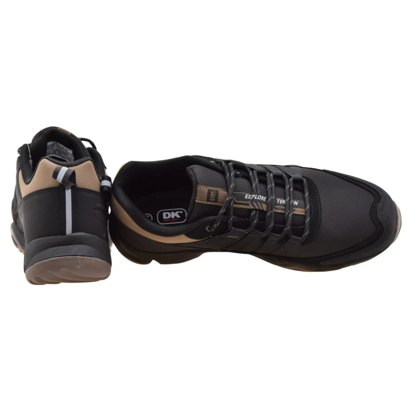 Buty trekkingowe męskie DK VB18099 czarne z brązowymi dodatkami, lekkie sportowe buty softshell z antypoślizgową podeszwą (4).jpg